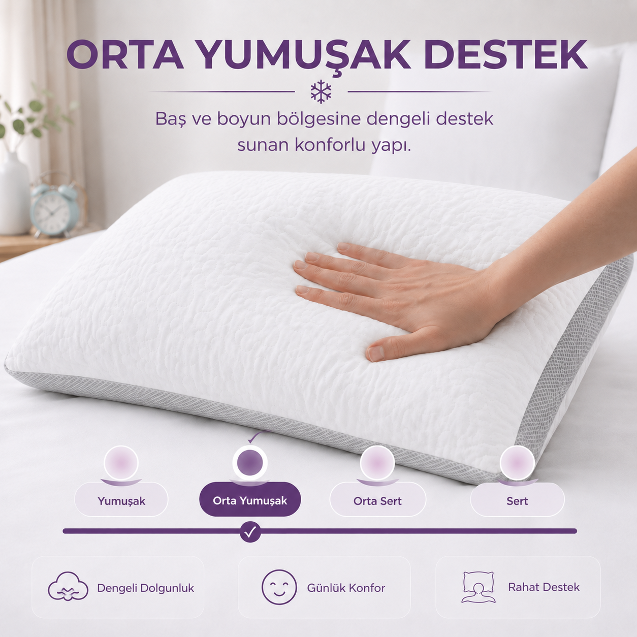 Klimalı Yastık 50x70 cm – Isı Dengeleyici ve Nefes Alabilen Yastık